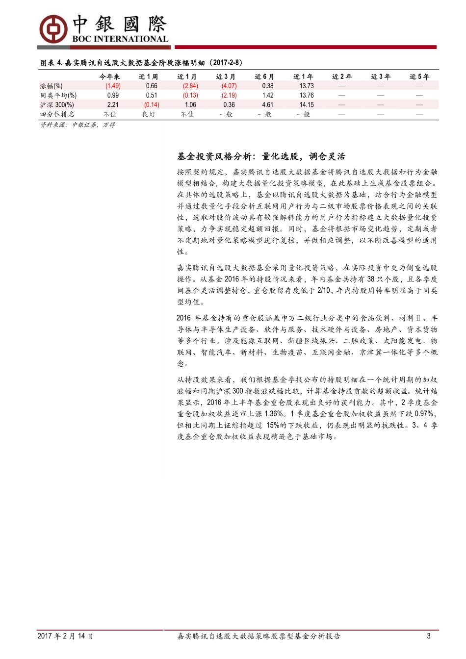 中银国际证券_2017-02-14_嘉实腾讯自选股大数据策略股票型基金分析报告：智能型量化投资谋求长期持续超额收益.pdf_第3页
