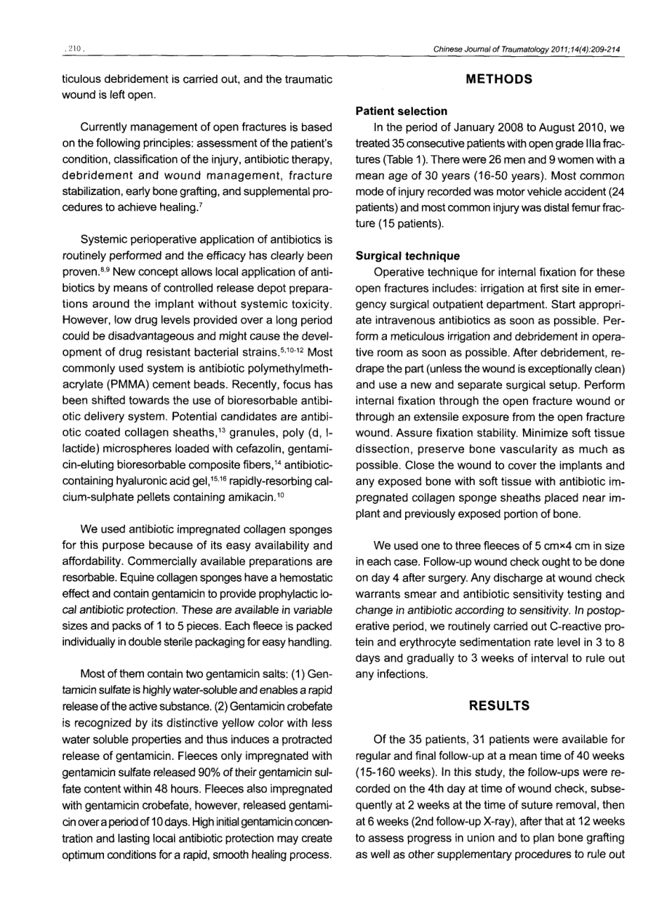 Use of gentamicin-loaded collagen sponge in internal fixation of open fractures[1].pdf_第2页