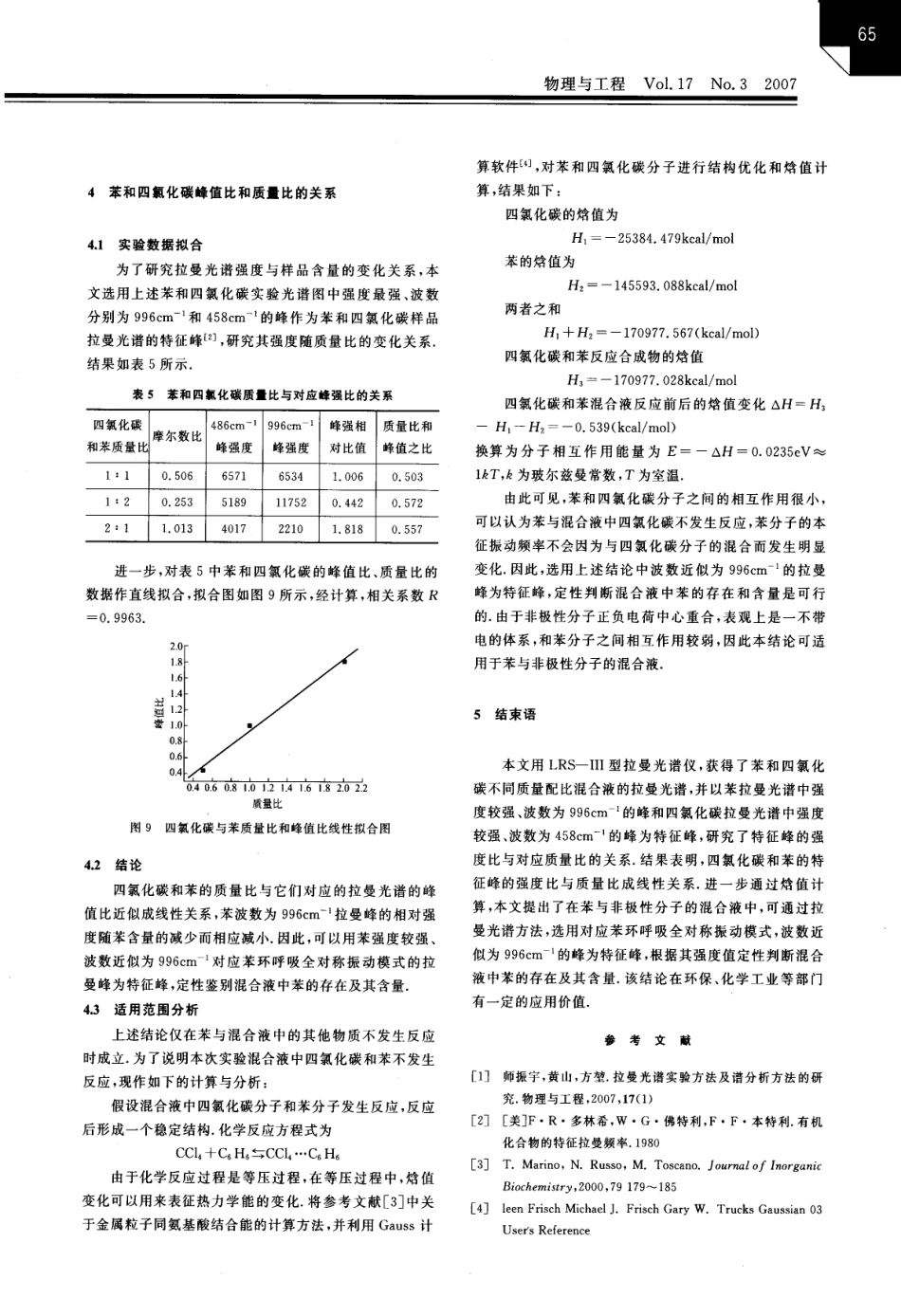 含苯混合液拉曼光谱的特征及其应用的研究.pdf_第3页