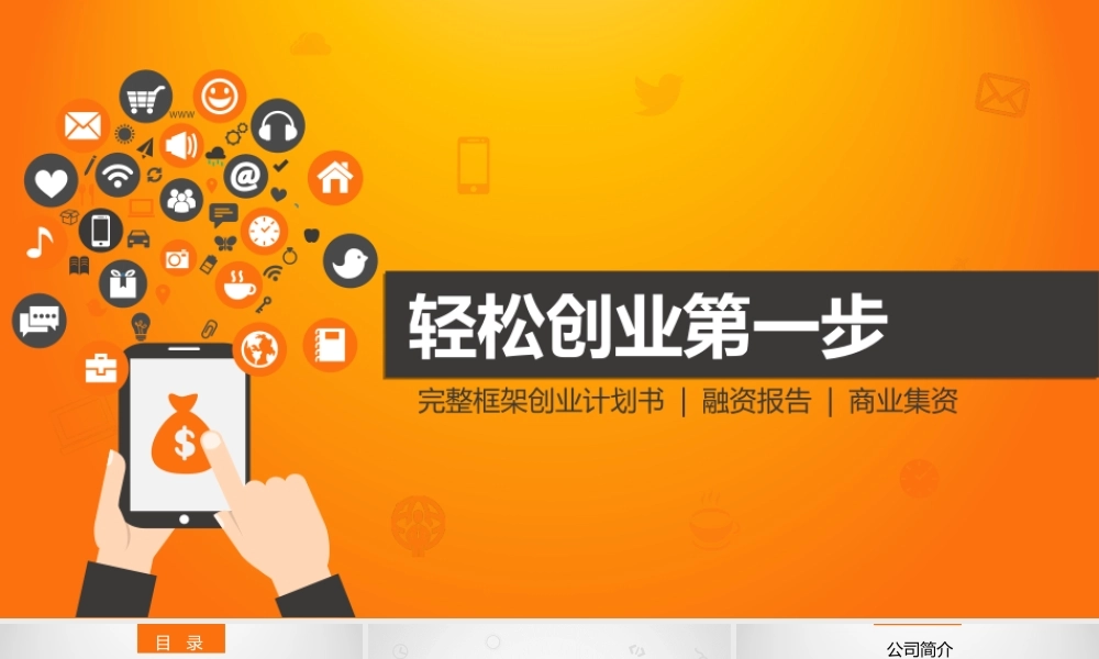 完整框架商业计划、融资报告、商业集资PPT模板.ppt