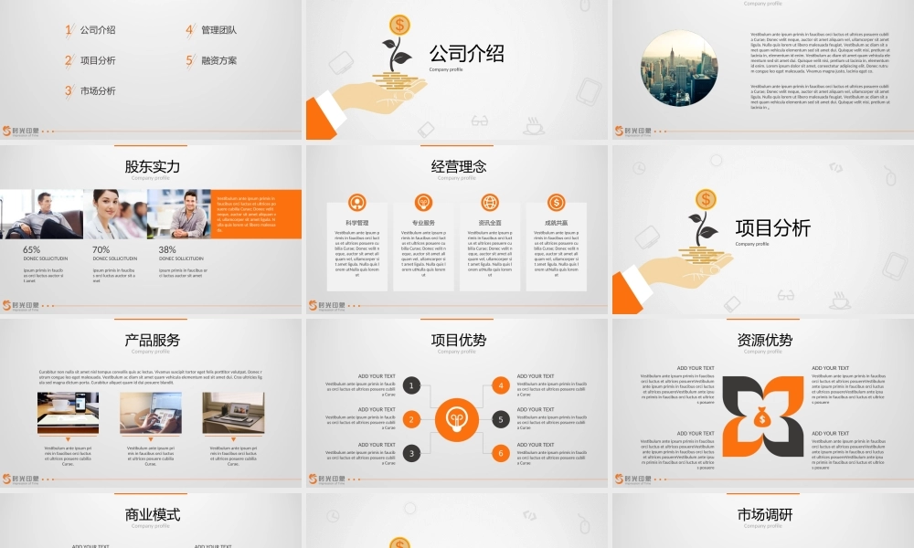 完整框架商业计划、融资报告、商业集资PPT模板.ppt