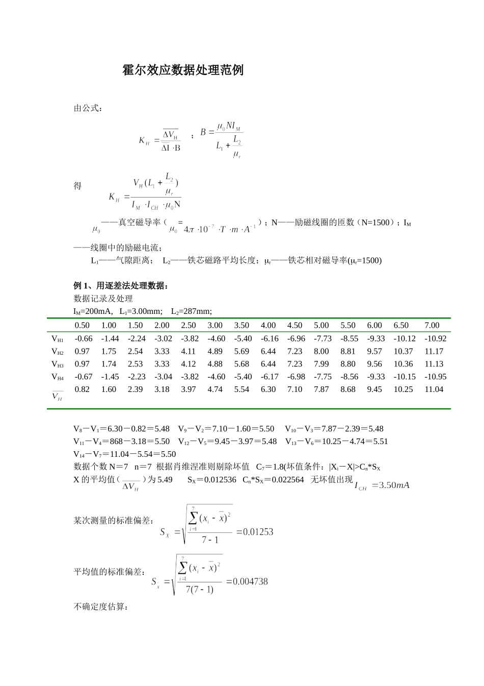 实验14霍尔效应数据处理.doc_第1页
