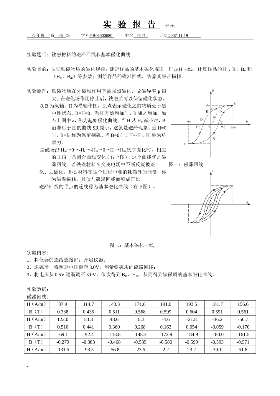 铁磁材料的磁滞回线和基本磁化曲线(2).doc_第1页