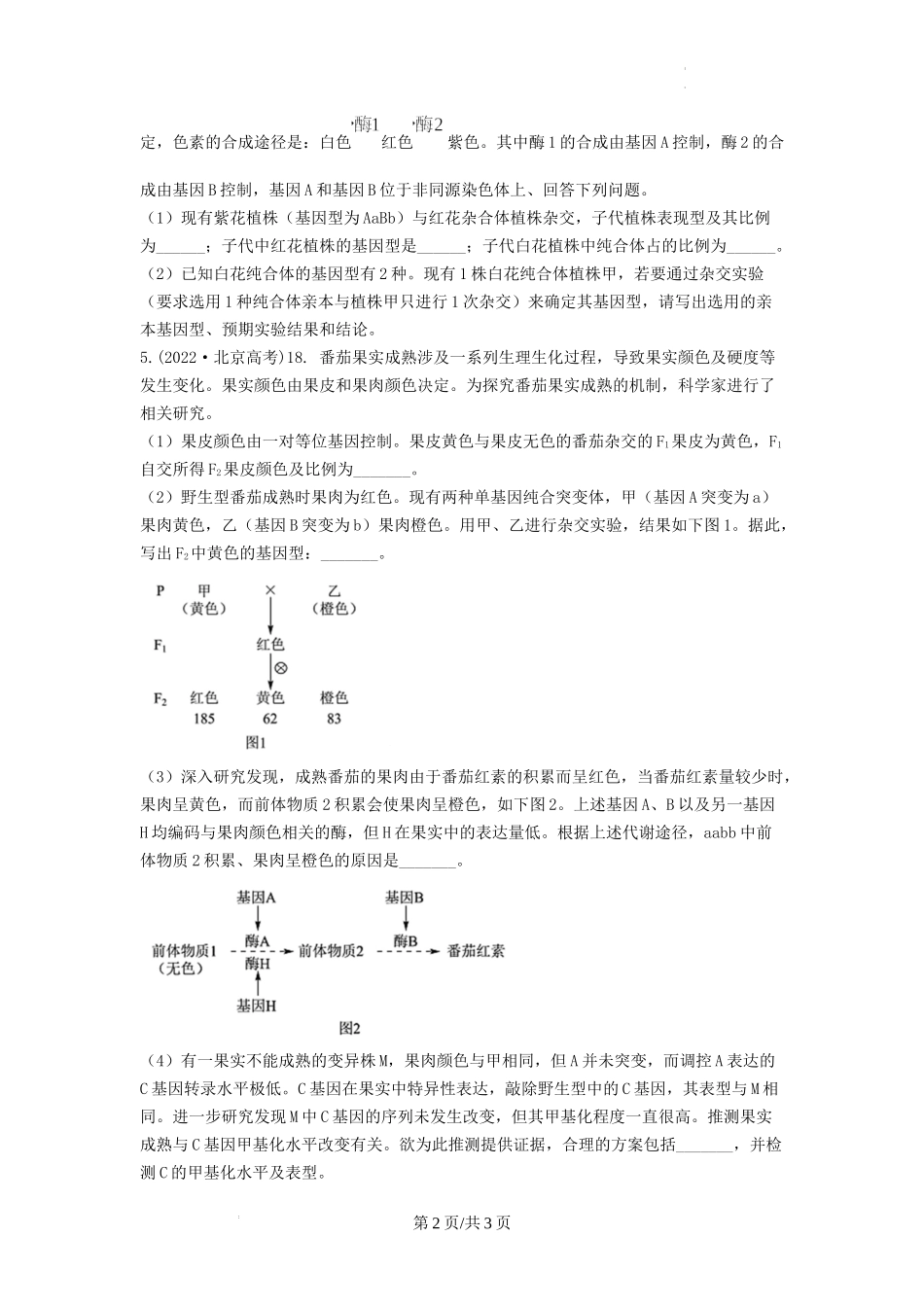 专题12基因的自由组合定律（原卷版） .docx_第2页