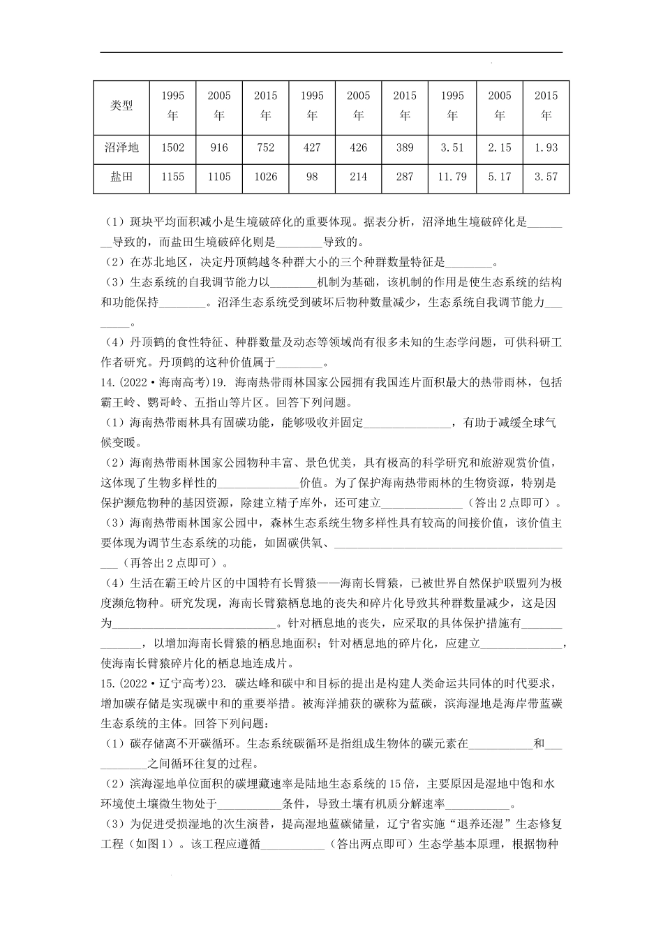 专题24 人与环境（原卷版） .docx_第3页