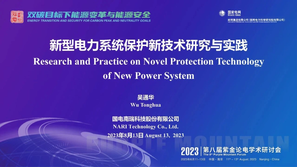 国网南瑞-新型电力系统保护新技术研究与实践-2023.09-47页-WN9.pdf_第1页