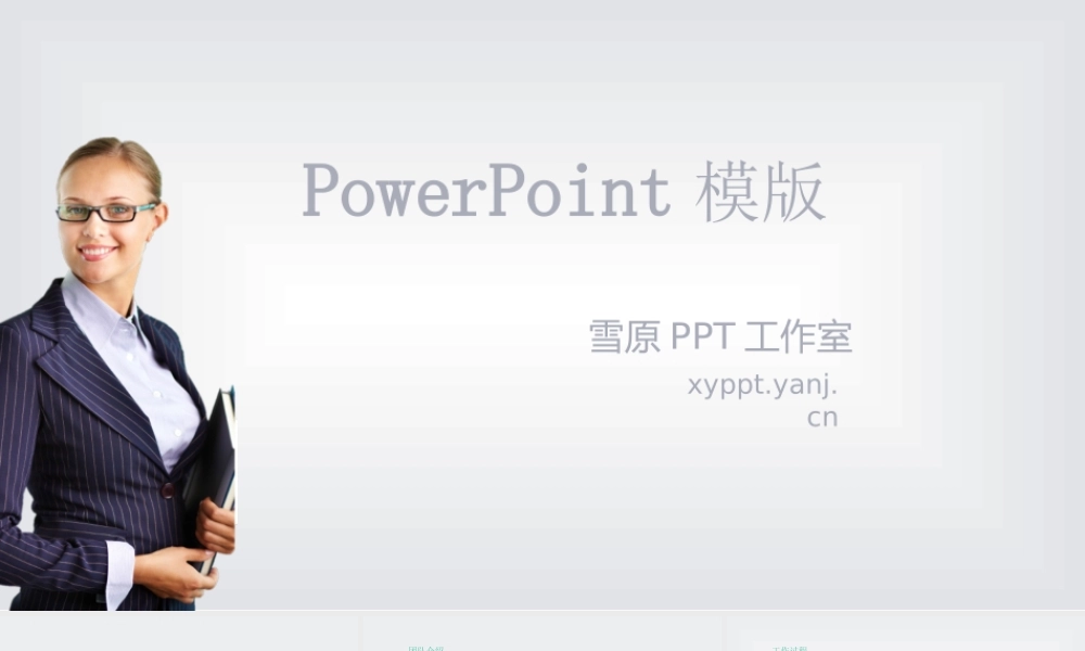 【@PPT精选 推荐P46】经典灰底扁平化企业会议工作汇报PPT模板@雪原PPT.ppt