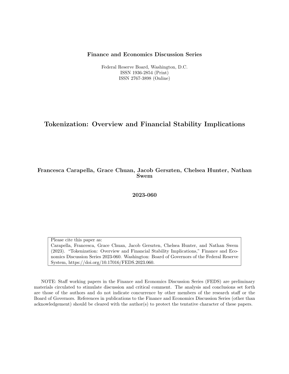 美联储-代币化：概述和金融稳定影响（英）-2023-WN9.pdf_第1页