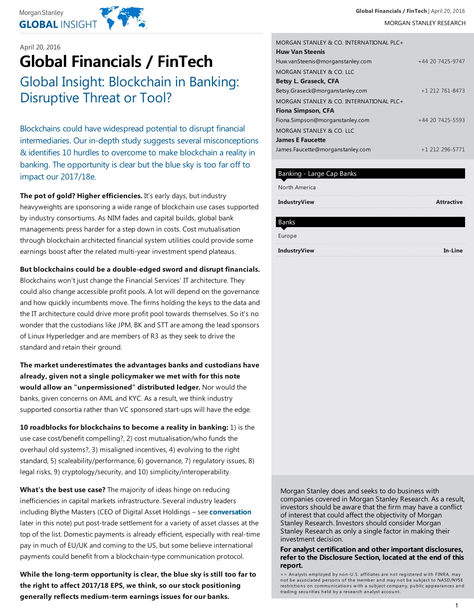 摩根士丹利研究报告：2018年前区块链需要克服的十大障碍.pdf_第2页