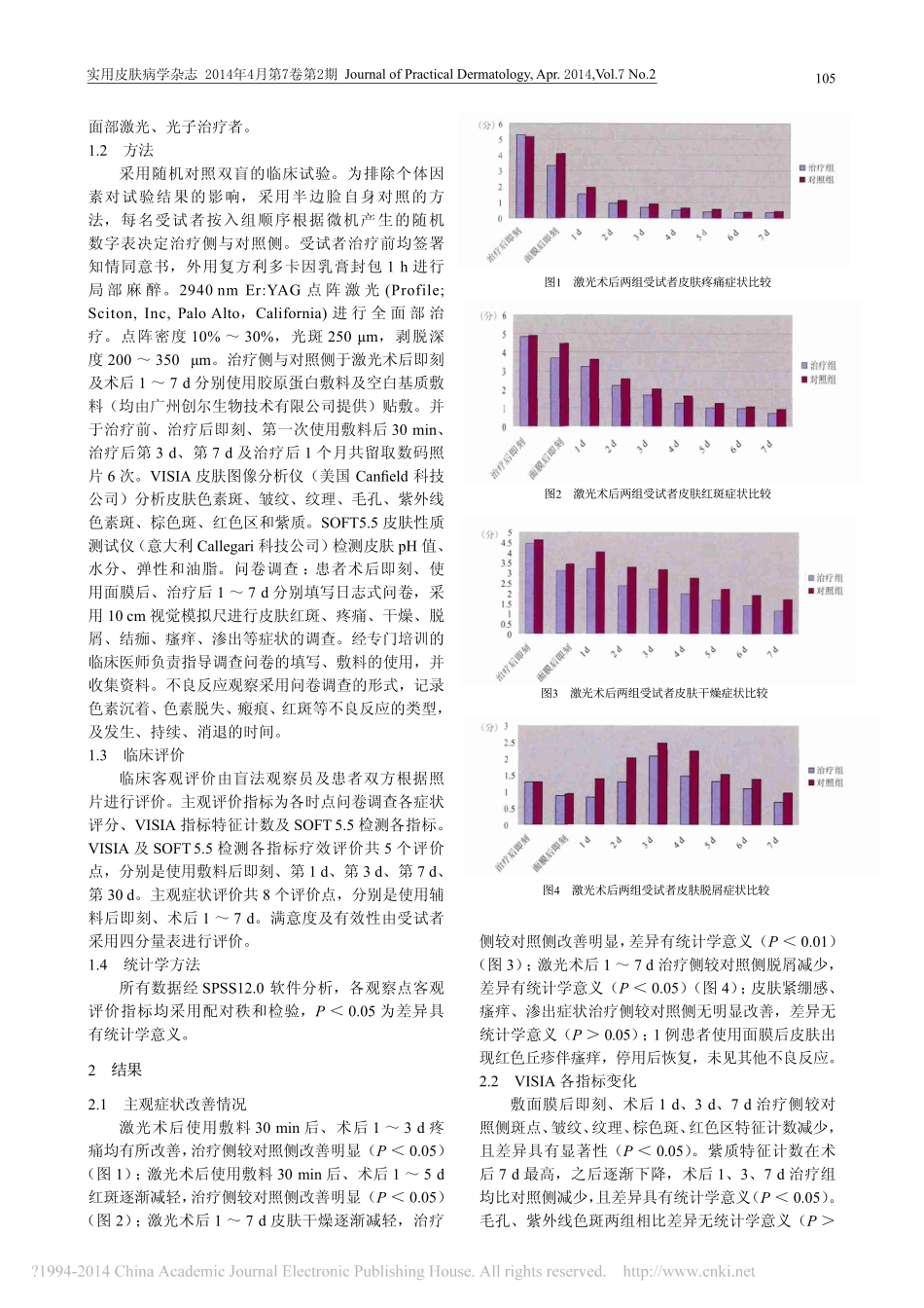 胶原贴敷料对点阵激光术后皮肤修复作用的临床评价_徐阳.pdf_第2页