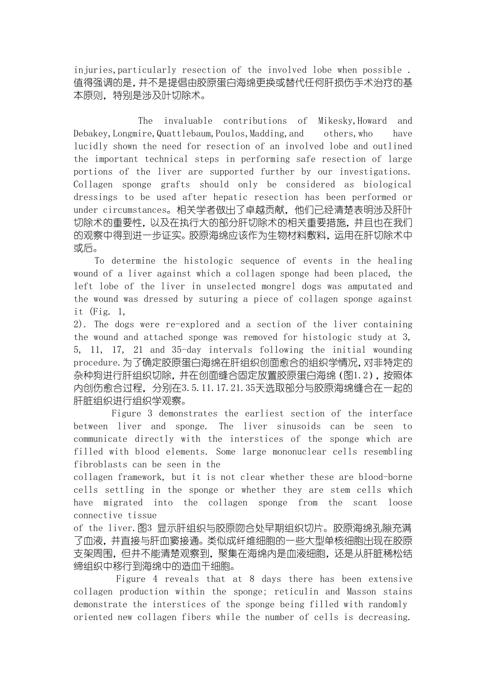 使用胶原蛋白海绵治疗肝损伤（中）动物与人.doc_第3页
