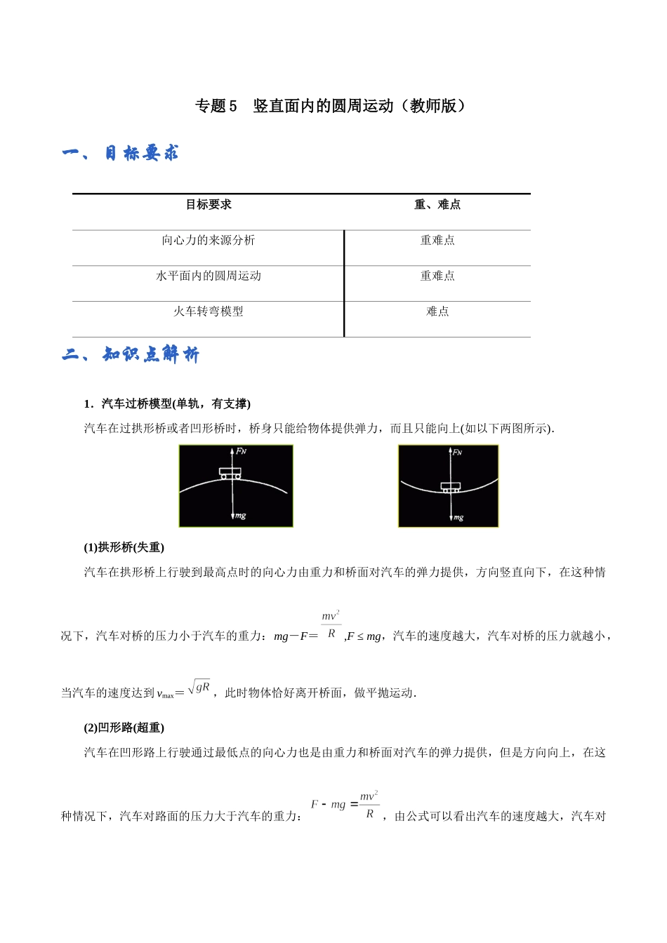 专题05竖直面内的圆周运动——学生版.docx_第1页
