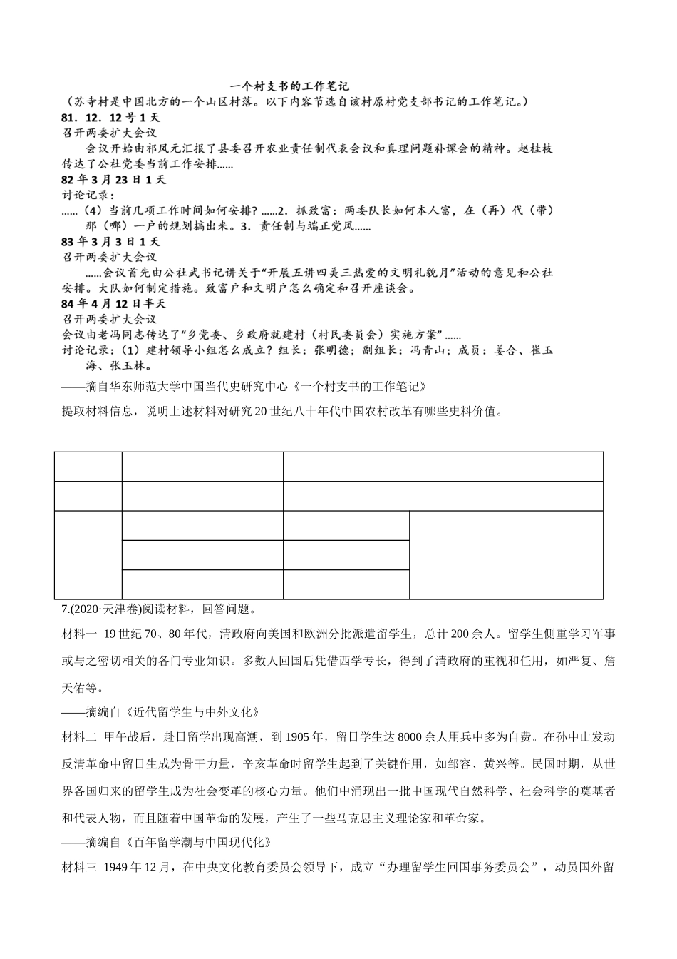 专题16 中国特色社会主义建设的道路（学生版）2012-2021年高考历史真题分专题训练 .doc_第3页