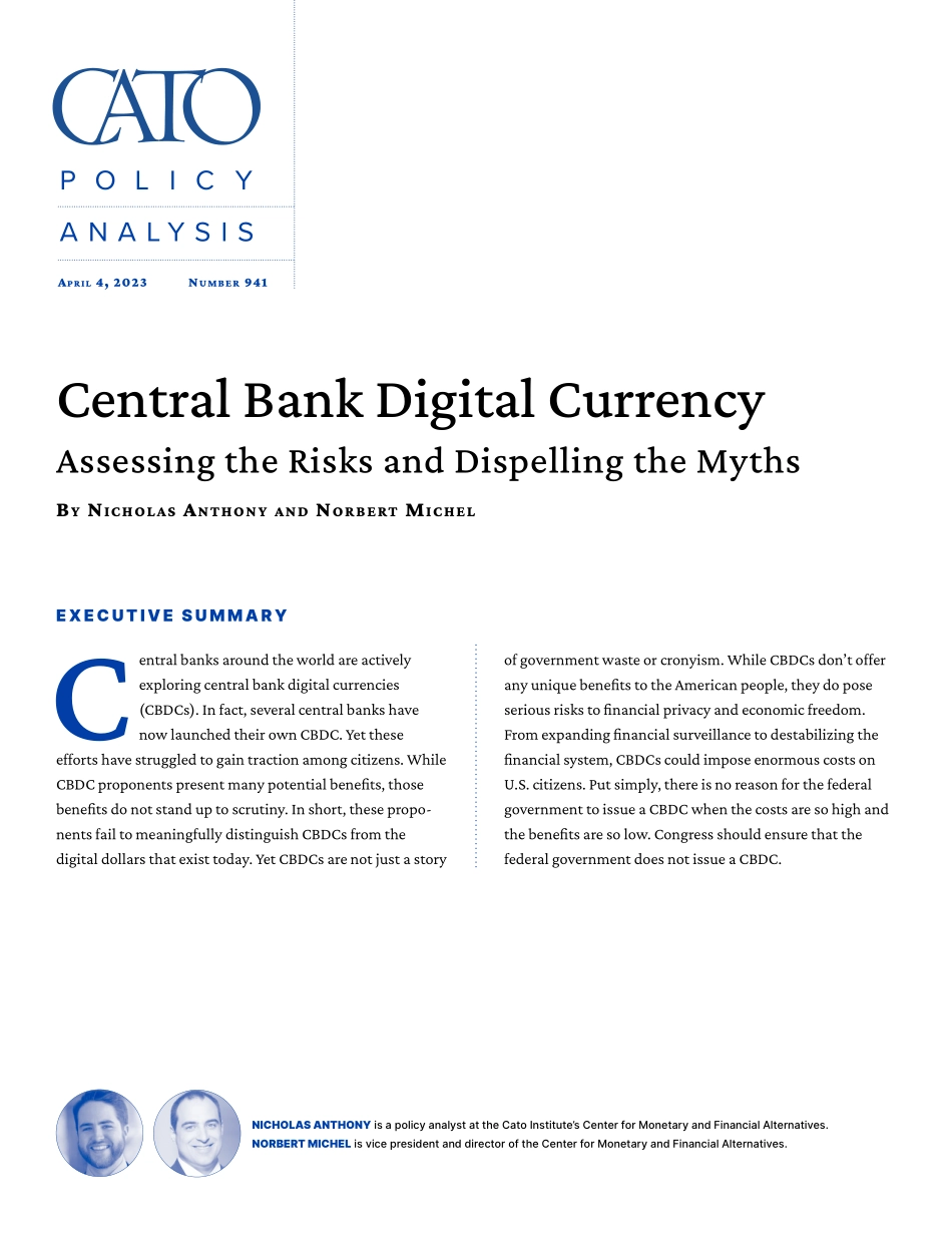 卡托研究所-央行数字货币（英）-2023-WN5.pdf_第1页