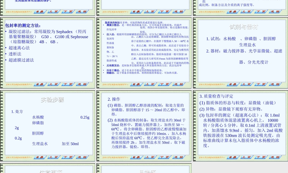 脂质体的制备及包封率的测定（新）.ppt