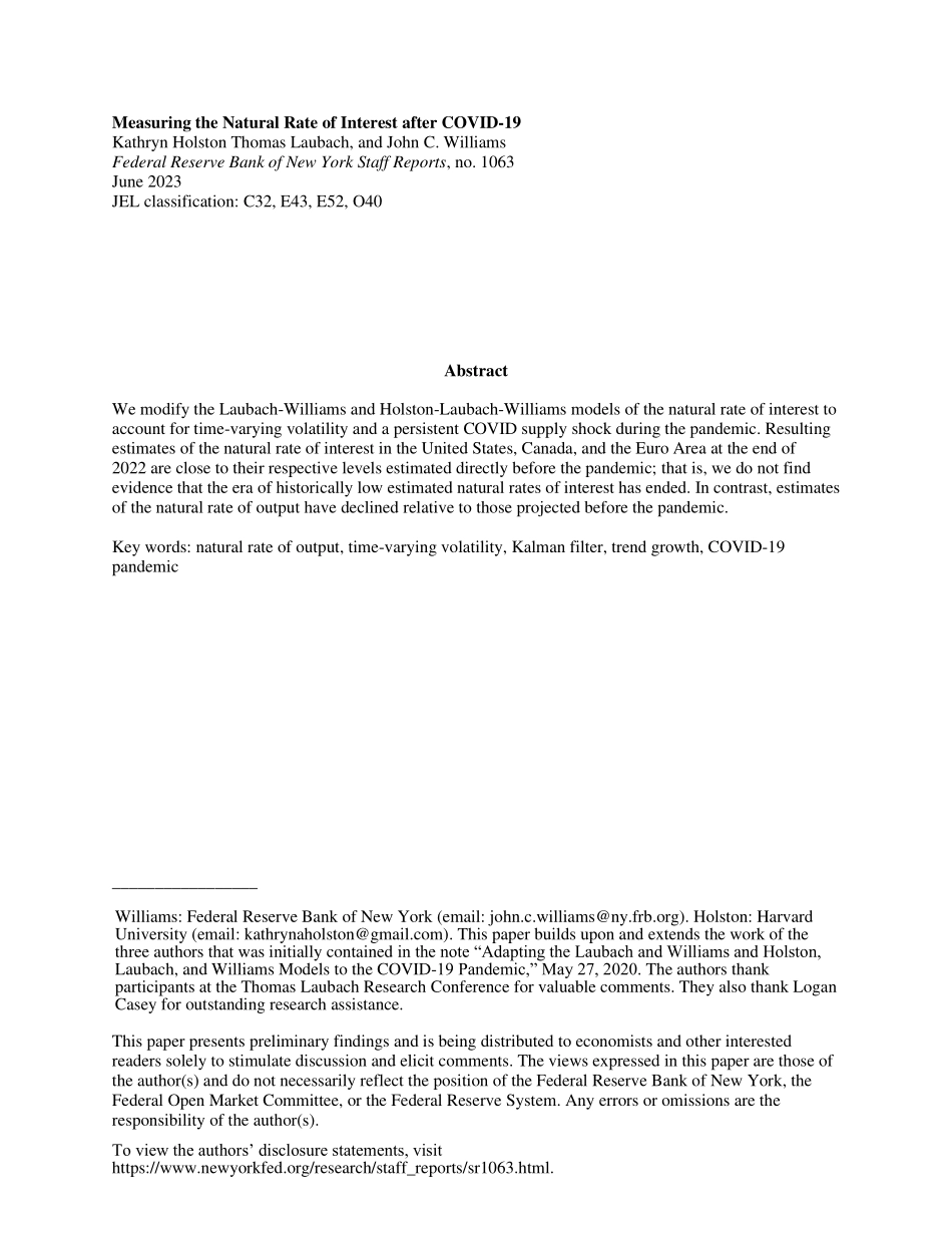 纽约联储-新冠肺炎疫情后自然利率的测算（英）-2023-WN6.pdf_第3页