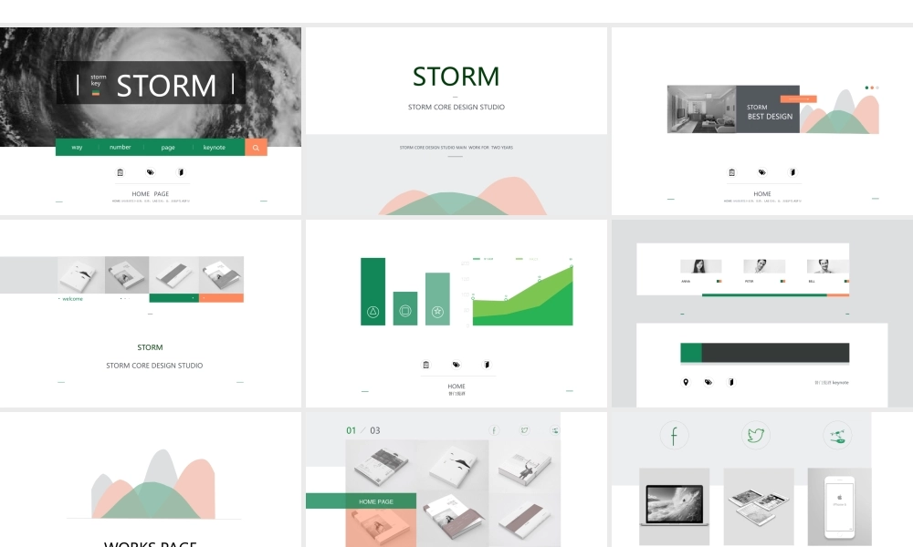 【@PPT精选 推荐P66】仿网页设计大气简洁PPT模板@督门提酒1258.ppt