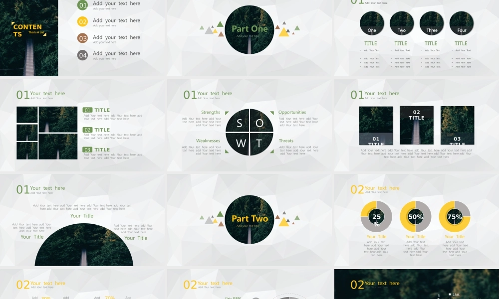 【@PPT精选 推荐P118】性冷淡PPT第二发：大气扁平的小清新商务PPT模板（27页完整下载）.pptx