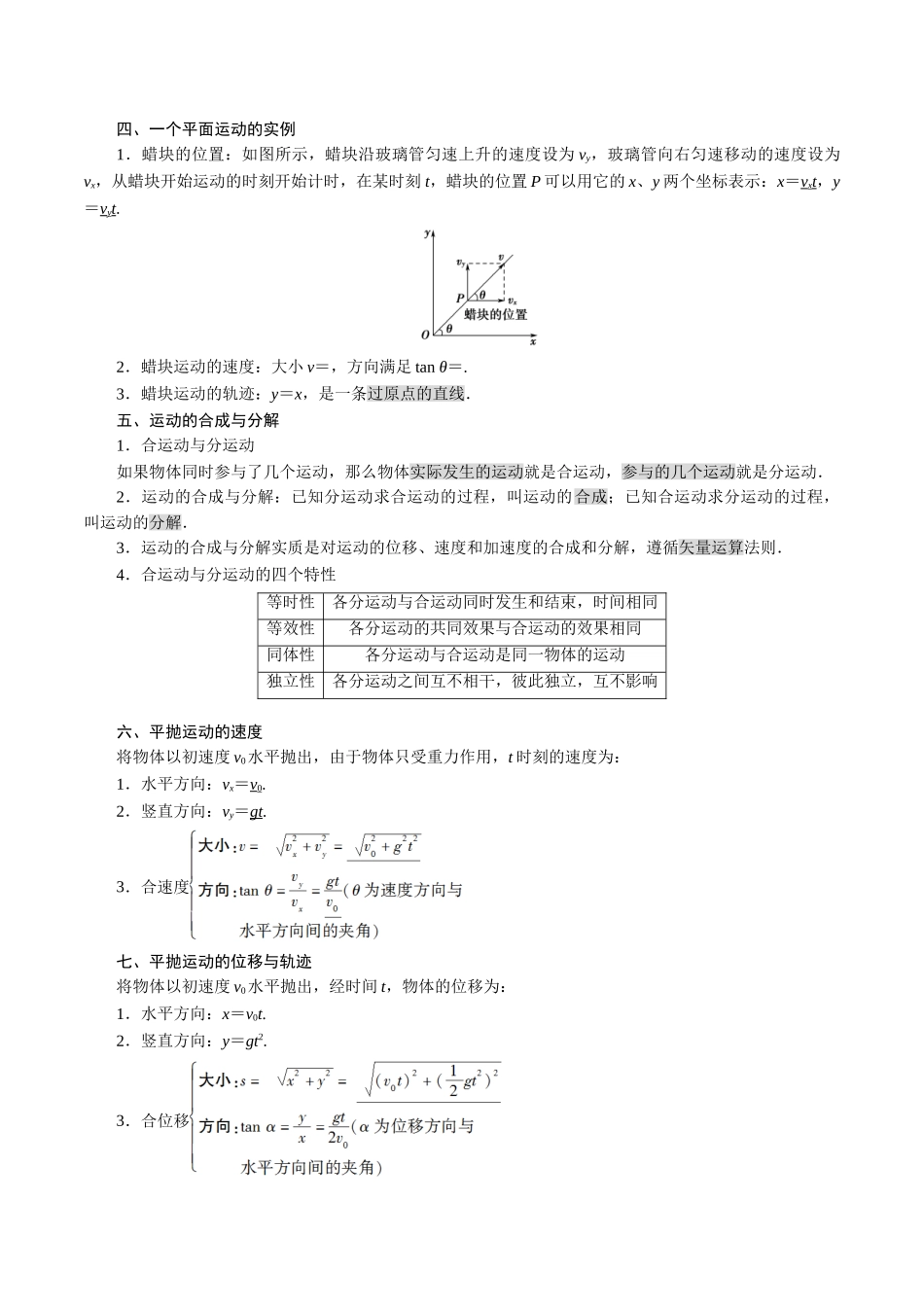 专题02抛体运动【知识梳理】.doc_第2页