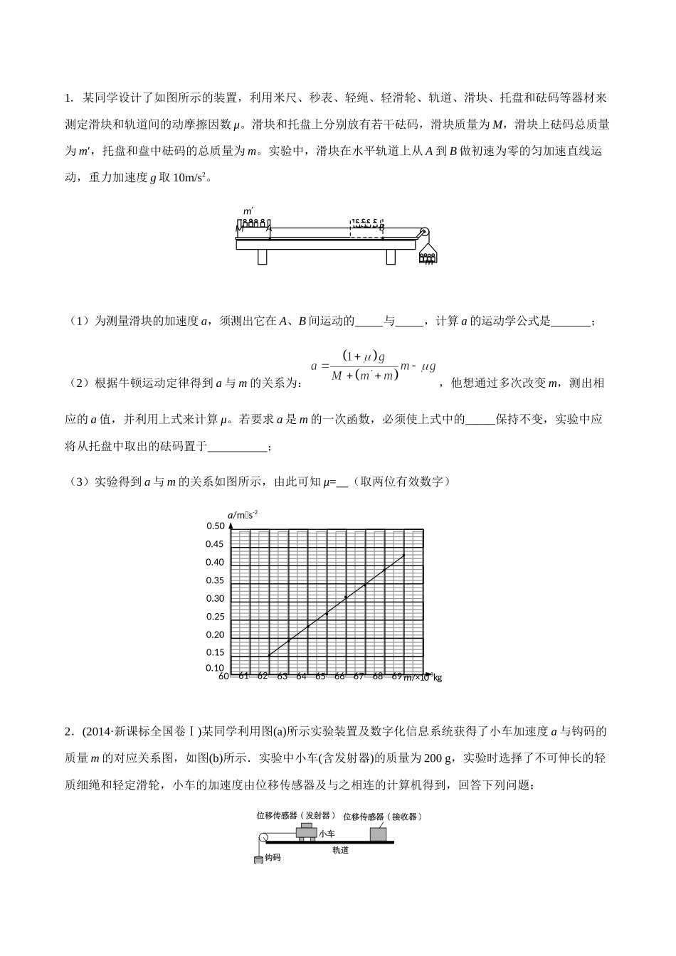 专题30 （实验）探究加速度与力和质量的关系（原卷版）.docx_第3页