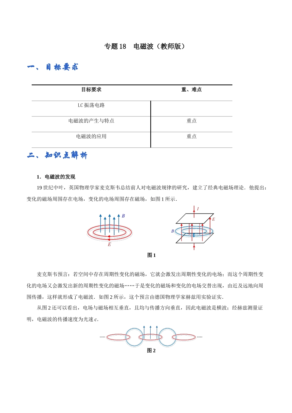 专题18 电磁波——学生版.docx_第1页