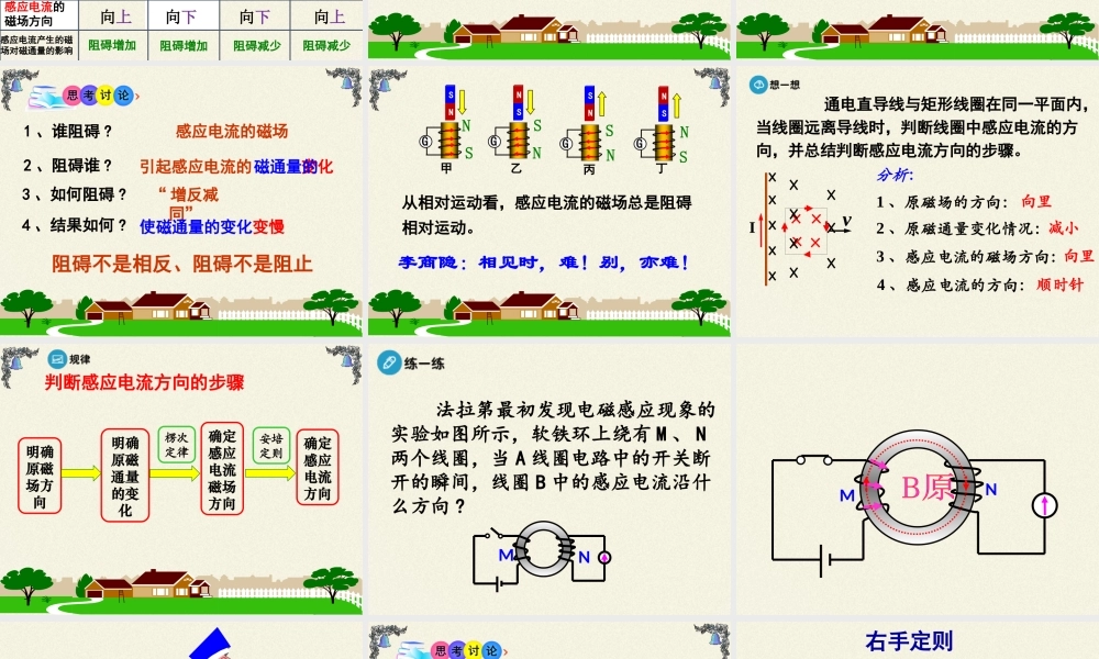 人教版高中物理选修性必修第二册 1.1楞次定律.pptx