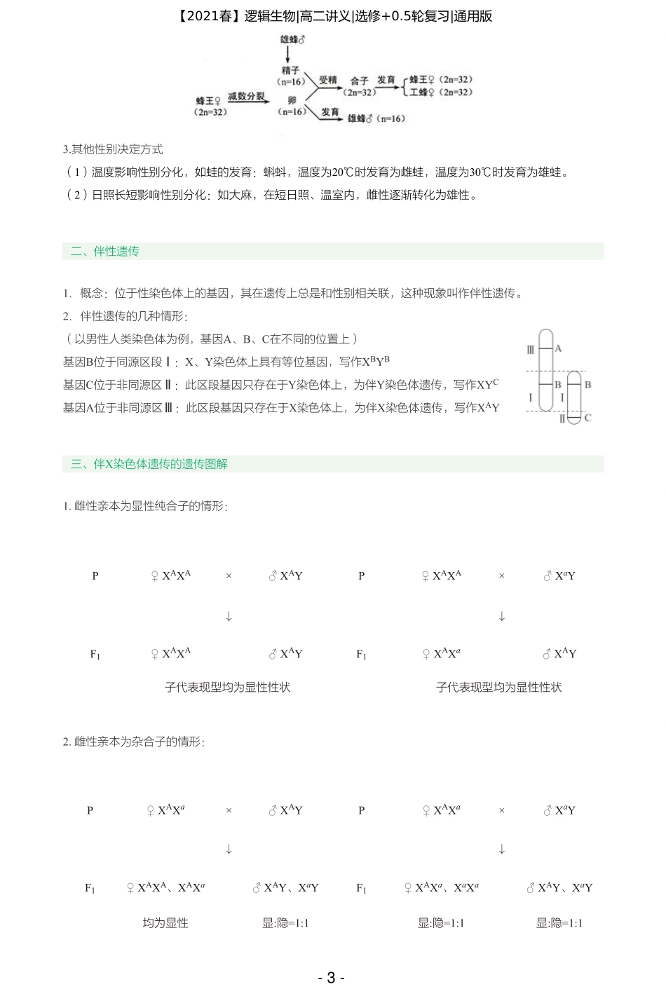 【2021春】讲义-第十三讲-四步解决伴性遗传两大题型（一） .pdf_第3页