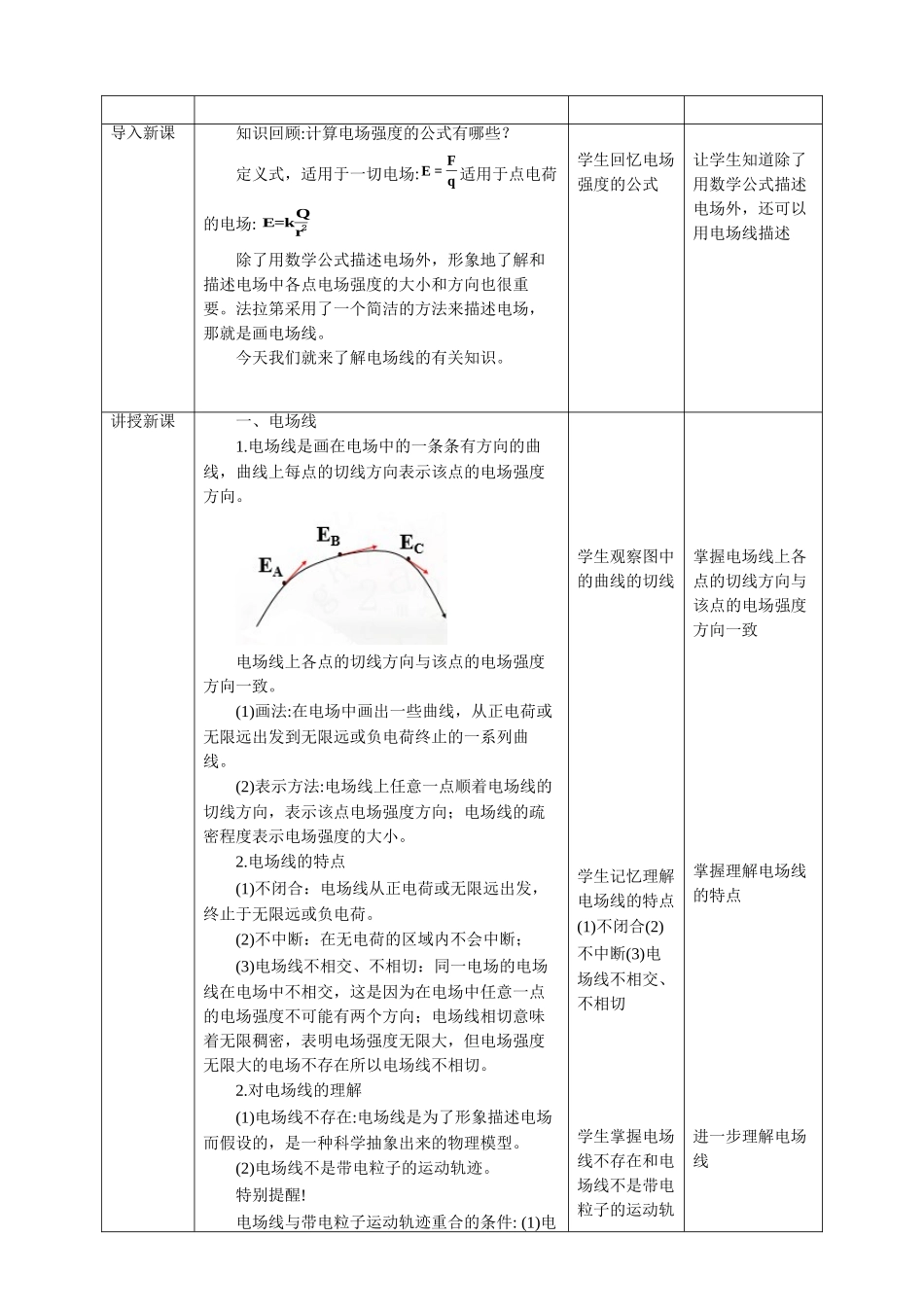 第9章第3节电场 电场强度教学设计（第2课时）(1).doc_第2页