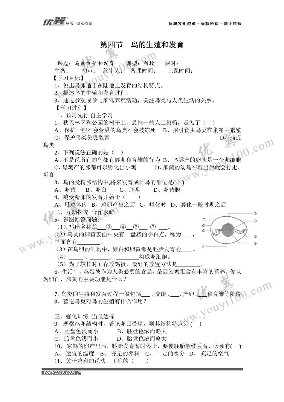 第四节鸟的生殖和发育(1).doc_第1页