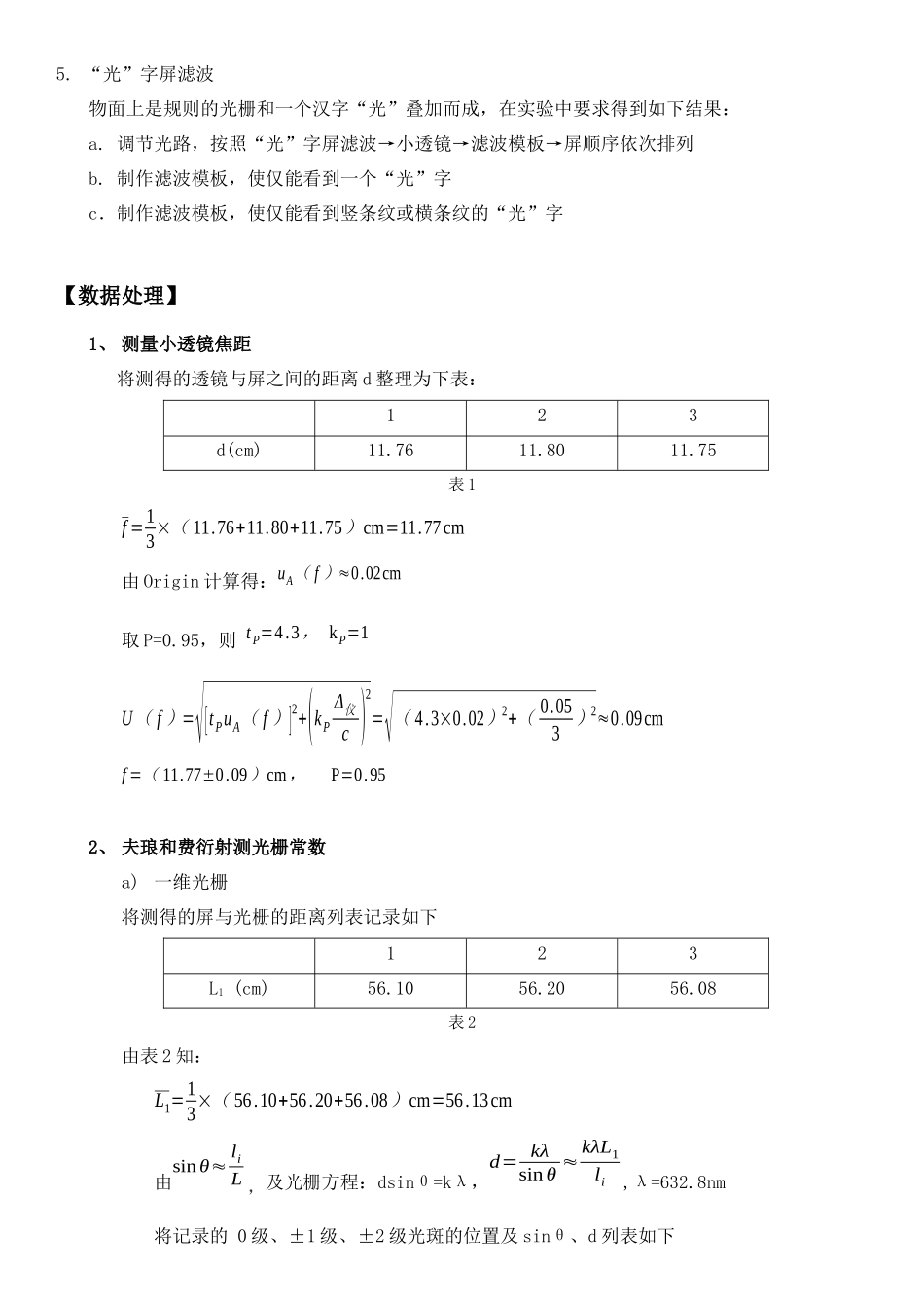 付里叶光学的空间频谱与空间滤波实验.docx_第2页