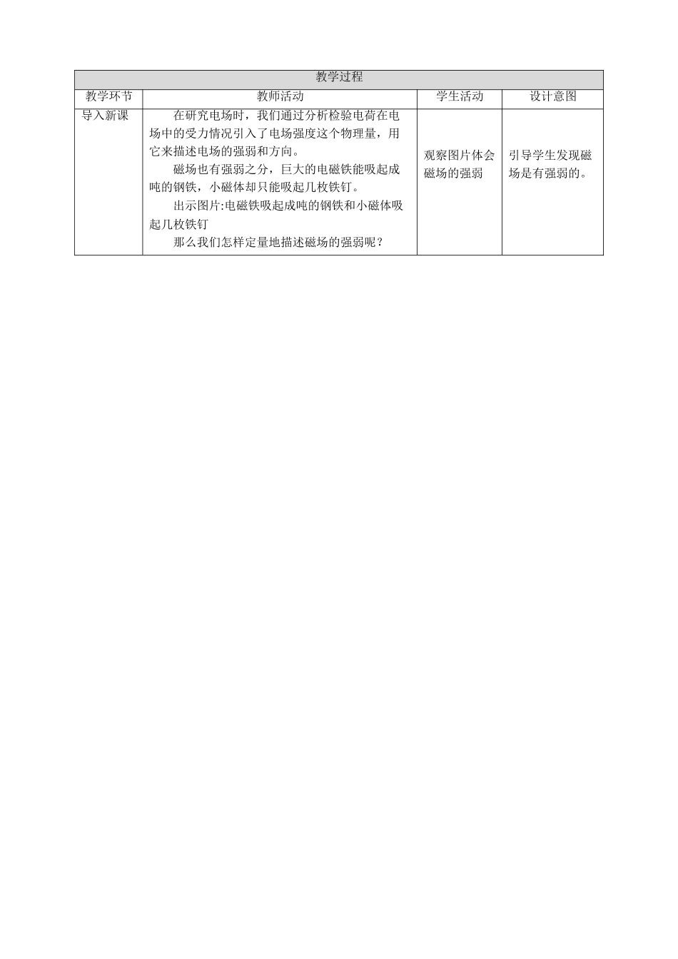 第13章第2节磁感应强度 磁通量教学设计(1).doc_第2页