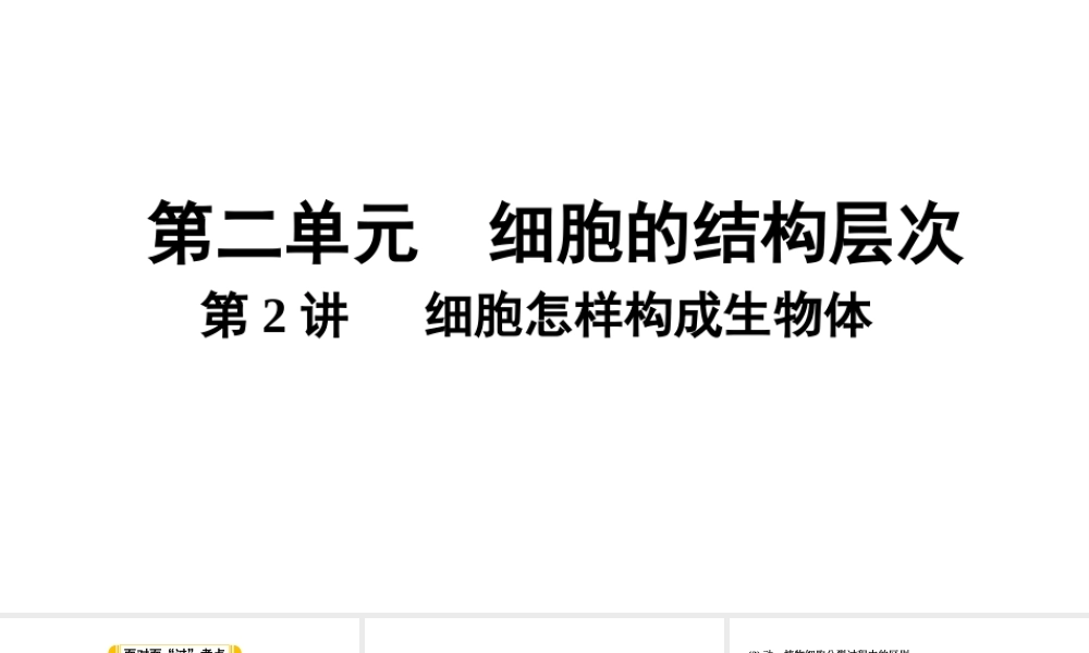 第2讲细胞怎样构成生物体.ppt