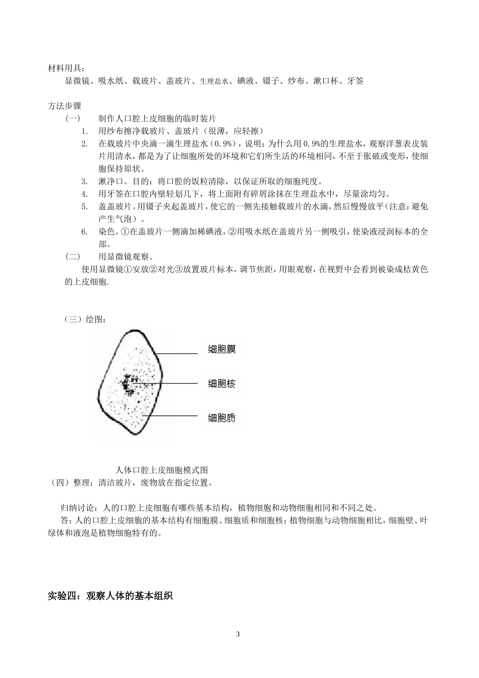 七年级上学期生物实验收报告汇总.doc_第3页