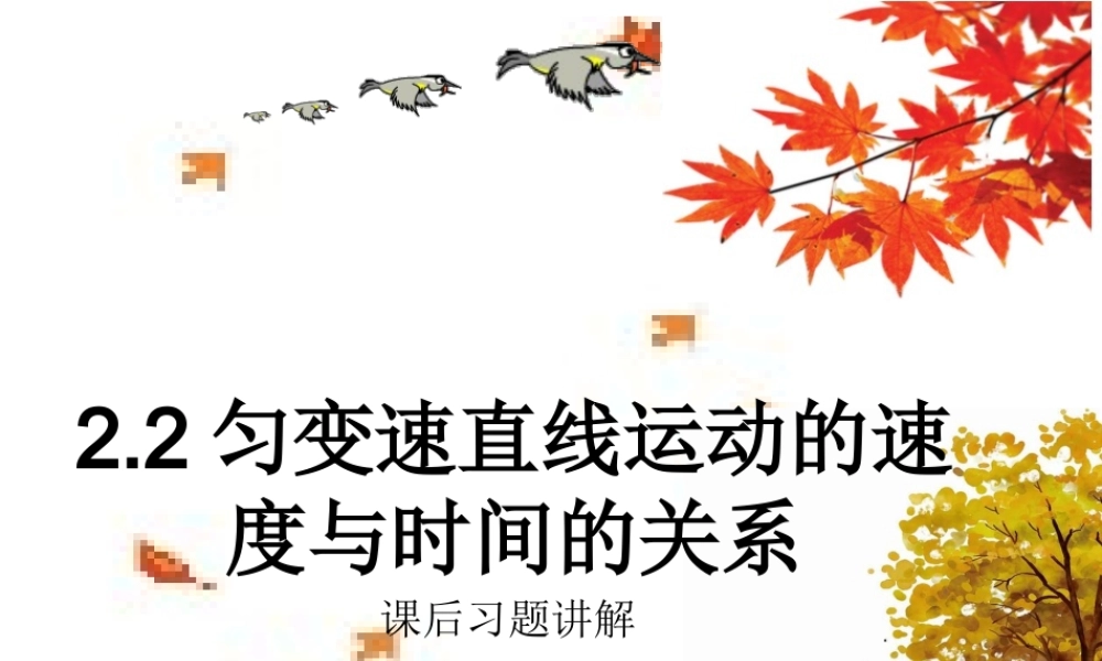 第二章 《匀变速直线运动的研究》课后习题讲解(共30张PPT).ppt