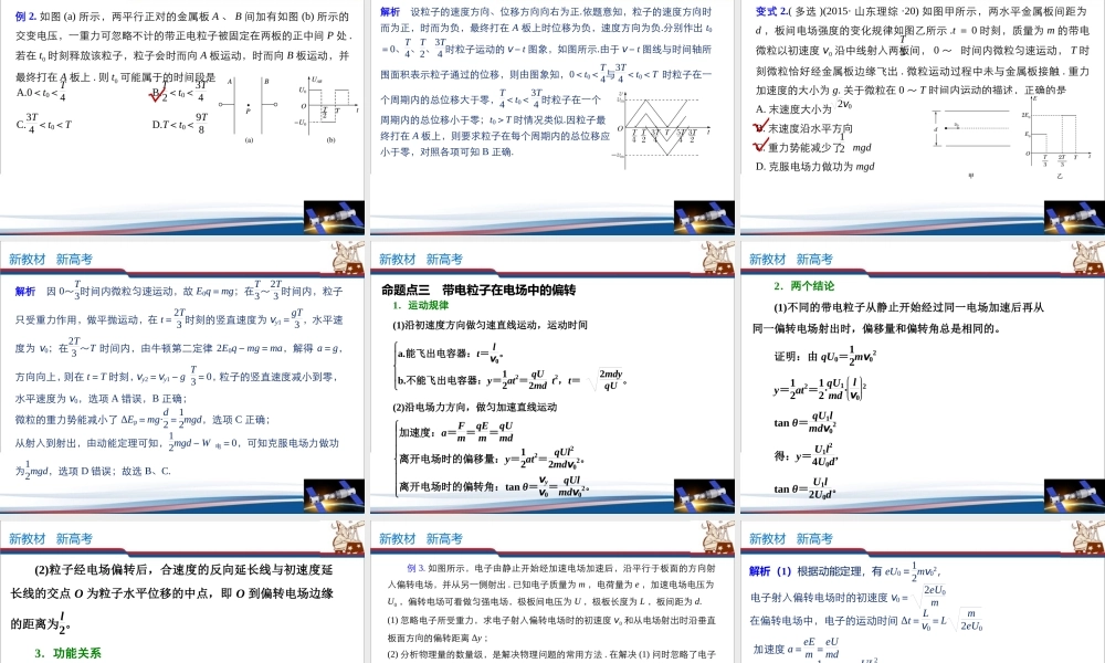 微型专题03 带电粒子在电场中的运动（四种题型）(共33张PPT).pptx