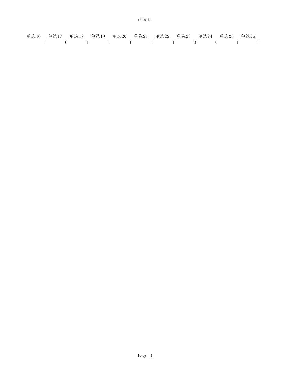 南京市第二十七高级中学1416班英语小题分.xls_第3页