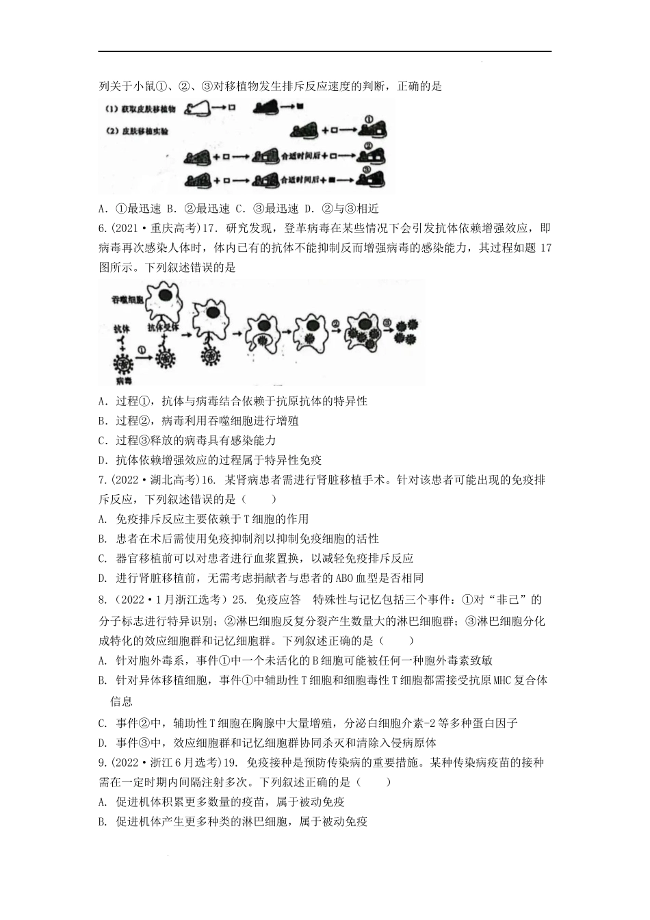 专题20 免疫调节（原卷版） .docx_第2页
