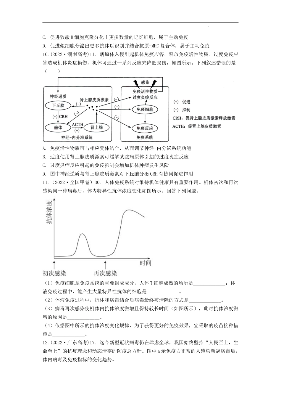专题20 免疫调节（原卷版） .docx_第3页