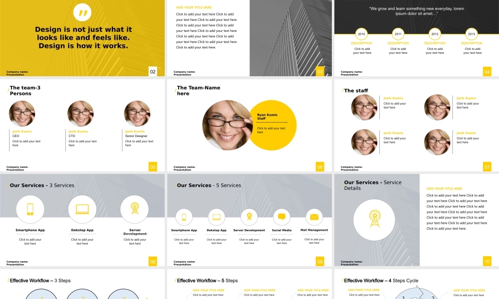 【@PPT精选 推荐P52】黄黑欧美风格简洁商务模版By clover.pptx