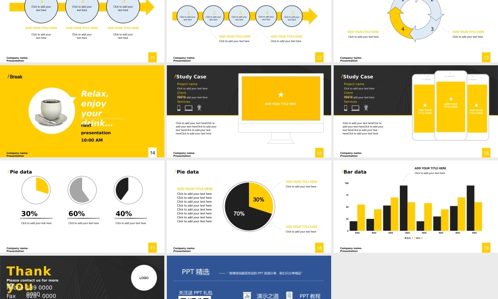 【@PPT精选 推荐P52】黄黑欧美风格简洁商务模版By clover.pptx