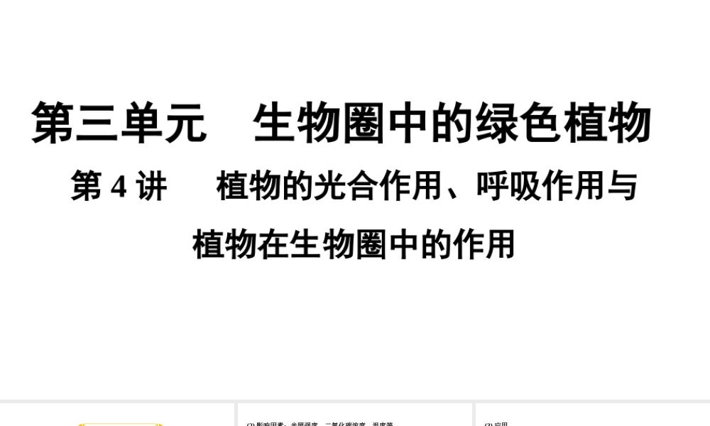 第4讲植物的光合作用、呼吸作用与植物在生物圈中的作用.ppt