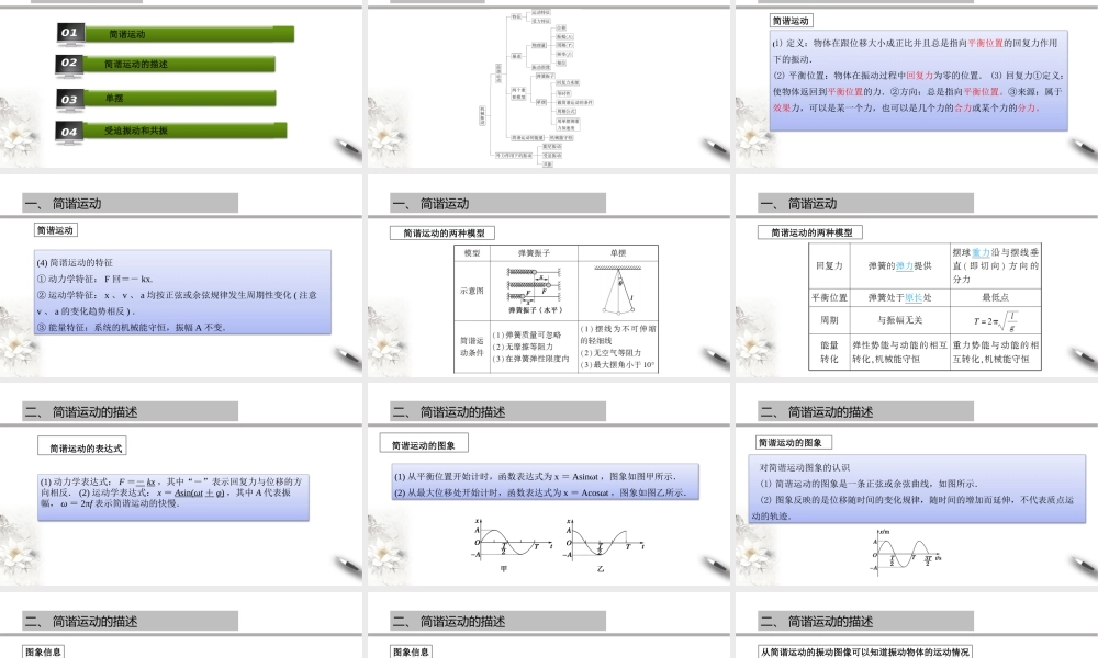 第二章 机械振动章末复习期末测试卷.pptx