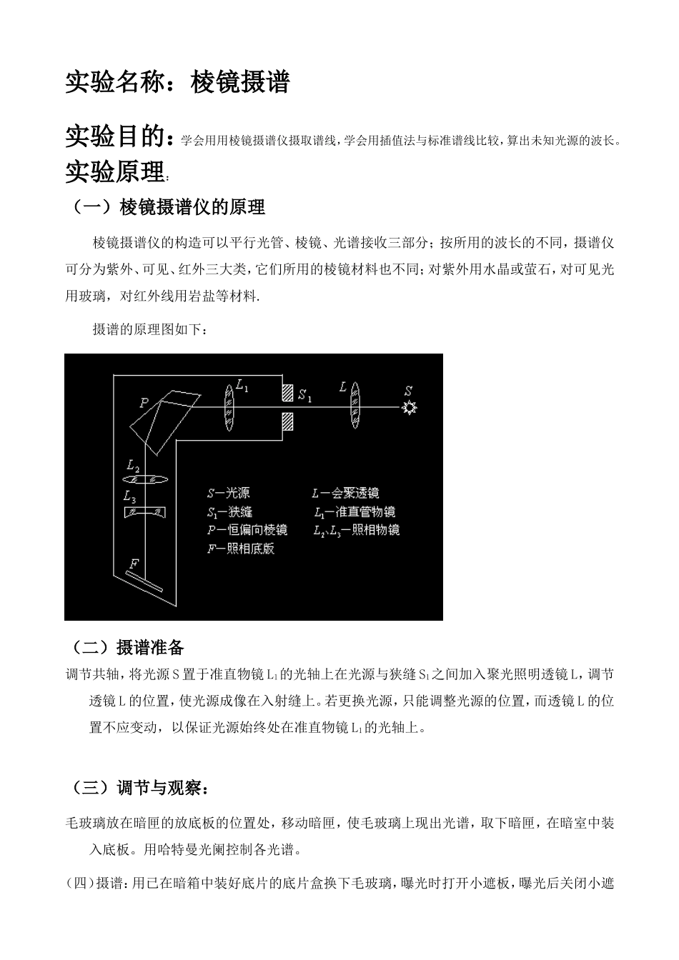 摄谱与读谱实验报告 朱业俊 PB07013077!.doc_第1页