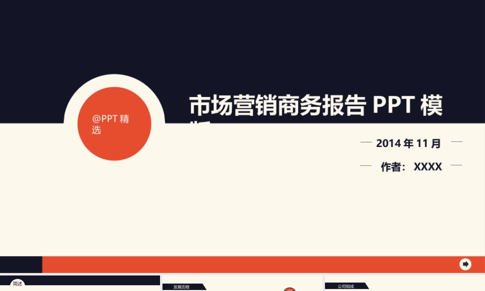 【@PPT精选 推荐P27】专业橙黑市场营销商务报告总结PPT模版.pptx
