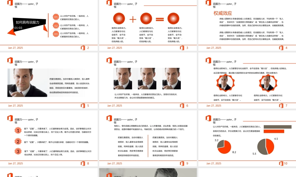 【@PPT精选 推荐P106】如何具有说服力？橘黄演讲说服力商务PPT模板@PPTer_子恒.pptx.pptx
