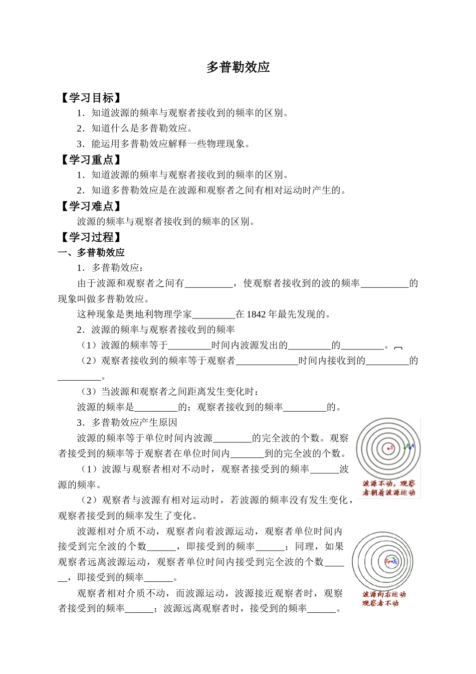期末测试卷3.5 多普勒效应-学案.docx_第1页