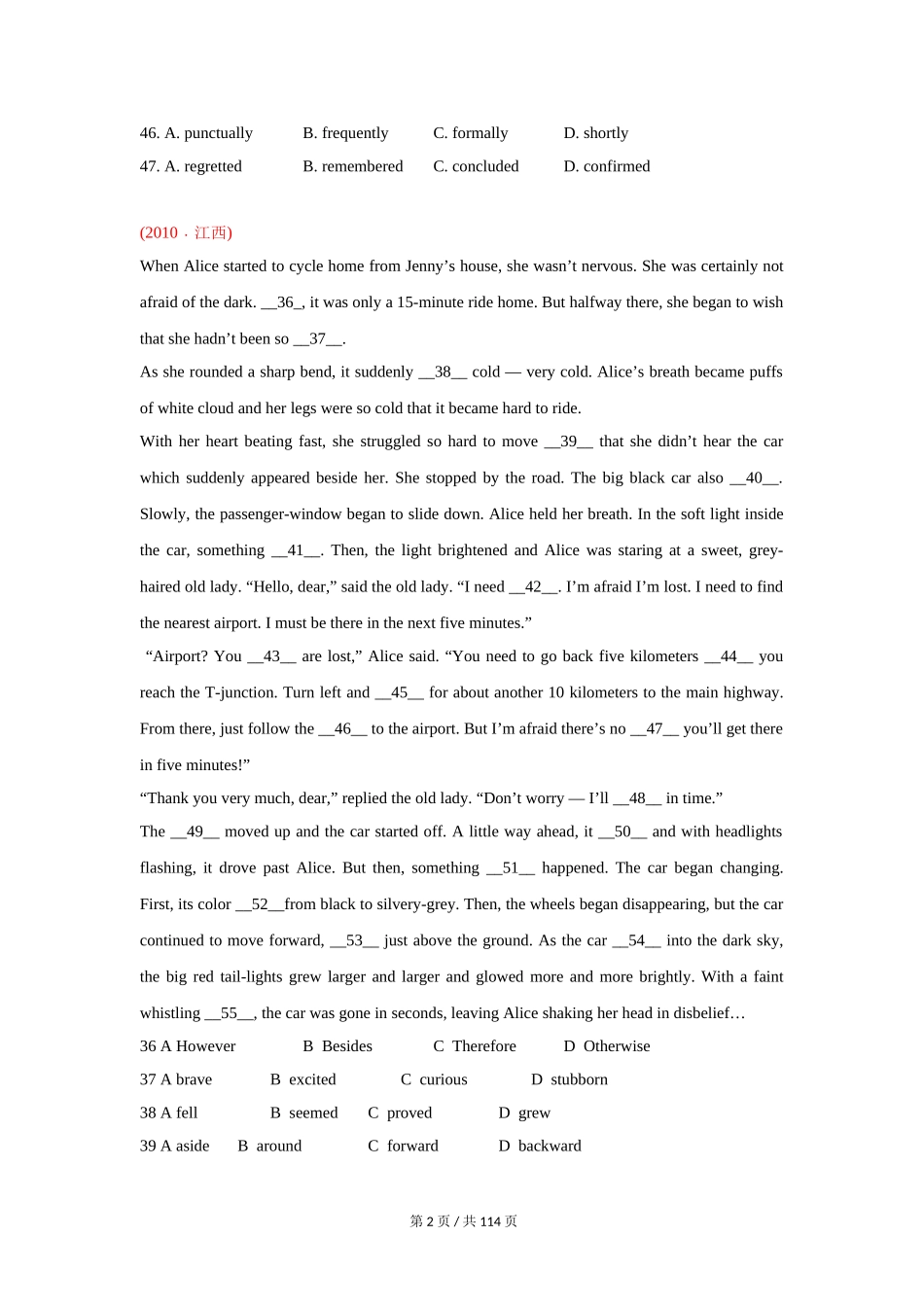 专题16 记叙文类完形填空（学生版）2010-2019年近10年高考英语真题分项版汇编.doc_第2页