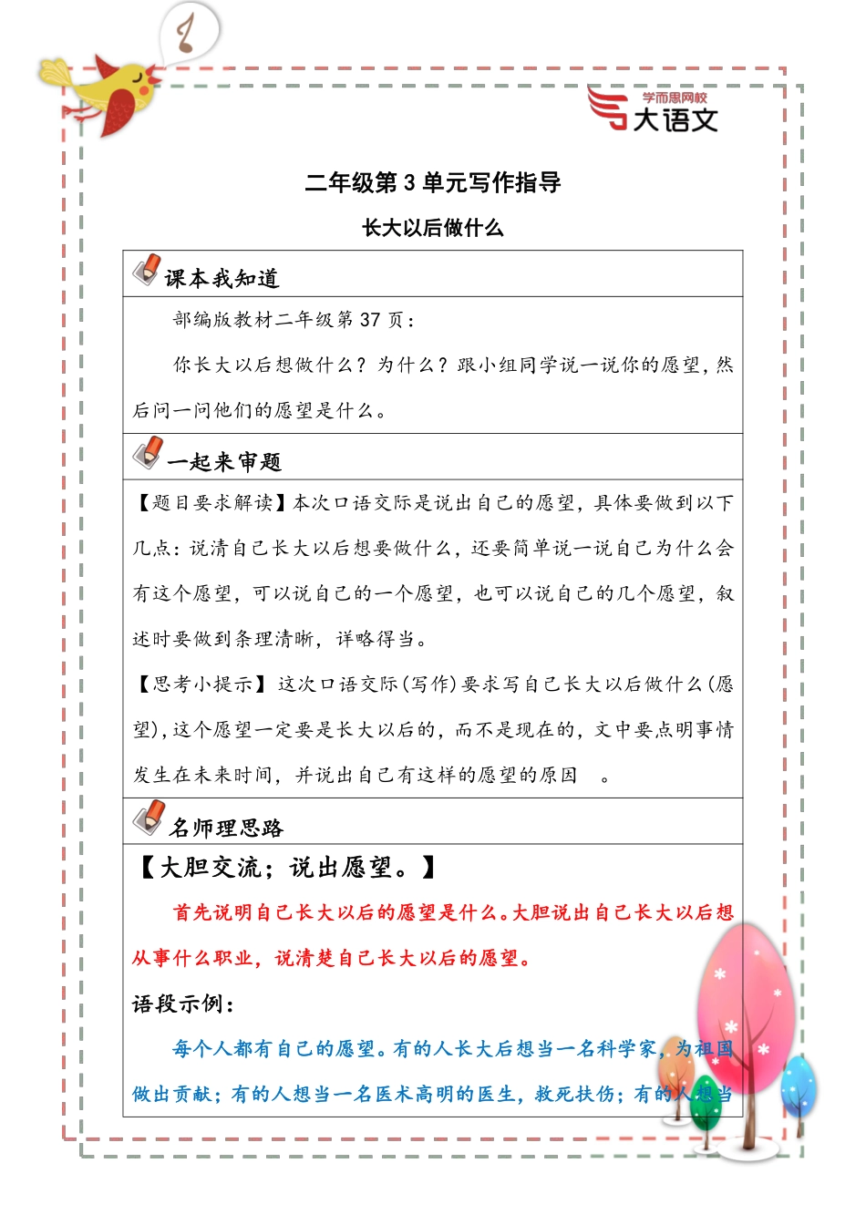 【学员专用】二年级第3单元写作指导.pdf_第1页