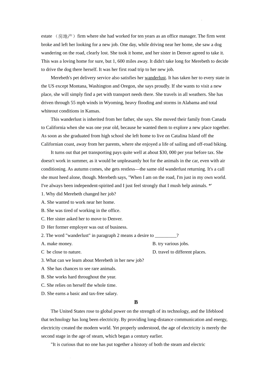 精品解析：2022年1月普通高等学校招生全国统一考试（浙江卷)英语试题 （原卷版）.docx_第3页