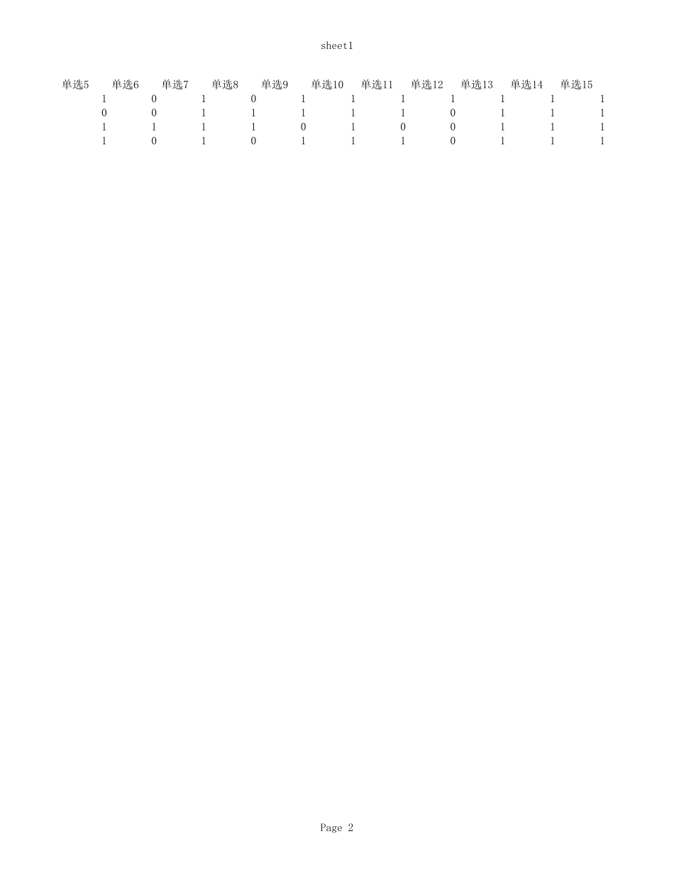 南京市第二十七高级中学1414班英语小题分.xls_第2页